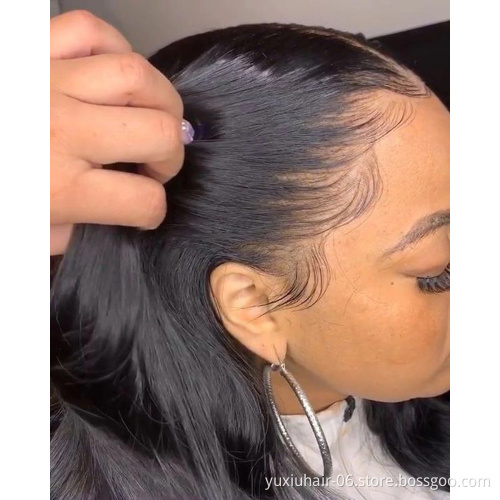 Wholesale Brazilian HD Lace Frontal Hair With 40Inch Bundles Virgin Cuticle Aligned Human Hair 13by4 Lace Frontal Hair Extension